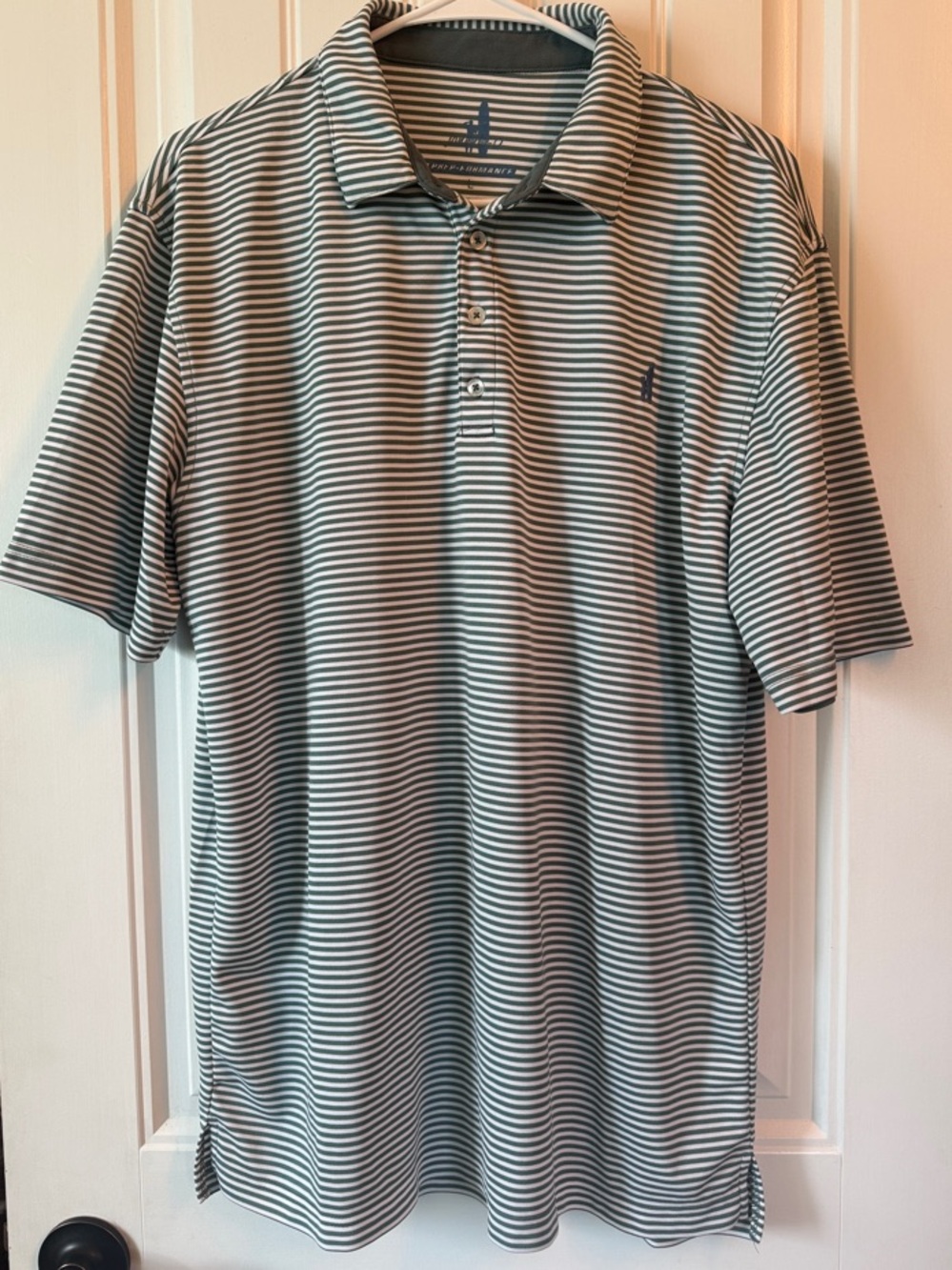johnnie-O Men's Prep-Formance Striped Polo - Silverpine Color